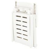 Folding Sun Lounger Plastic White - Close-Up Angle