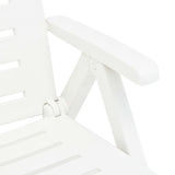 Folding Sun Lounger Plastic White - Low Angle
