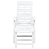 Folding Sun Lounger Plastic White