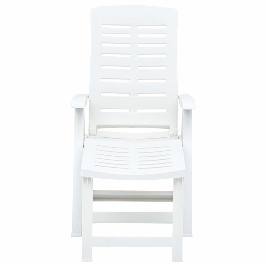 Folding Sun Lounger Plastic White