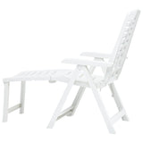 Folding Sun Lounger Plastic White
