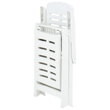 Folding Sun Lounger Plastic White - Rear View