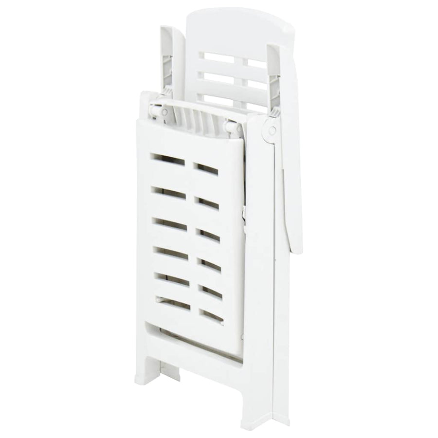 Folding Sun Lounger Plastic White
