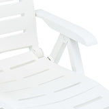 Folding Sun Lounger Plastic White - Close-Up Angle
