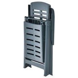 Folding Sun Lounger Plastic Green - Rear View