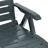 Folding Sun Lounger Plastic Green - Close-Up Angle
