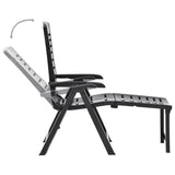 Folding Sun Lounger Plastic Anthracite - Top-Down View