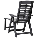 Folding Sun Lounger Plastic Anthracite - 45-Degree Angle