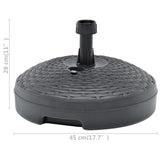 Umbrella Base Sand/Water Filled 20 L Anthracite Plastic Rattan - Rear View