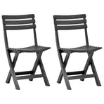 Folding Chairs 2 pcs Plastic Anthracite