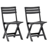 Folding Garden Chairs 2 pcs Plastic Anthracite