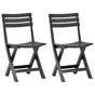Folding Chairs 2 pcs Plastic Anthracite