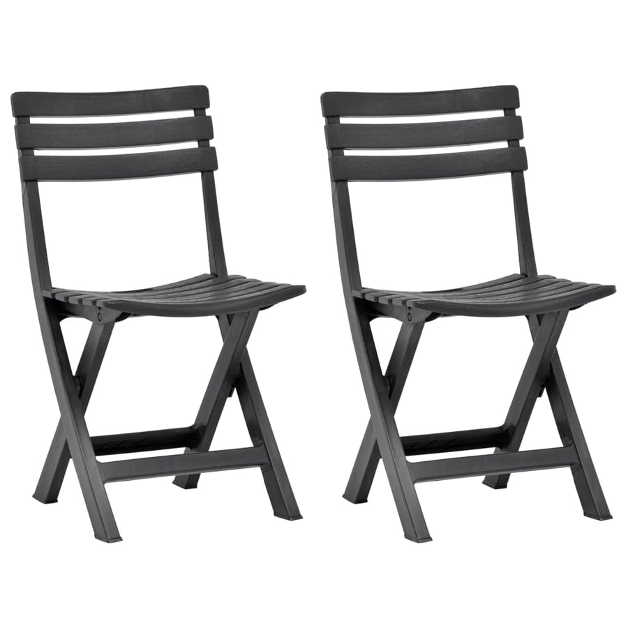 Folding Chairs 2 pcs Plastic Anthracite