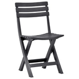 Folding Garden Chairs 2 pcs Plastic Anthracite - Front View
