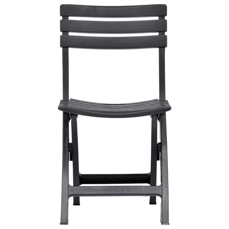 Folding Chairs 2 pcs Plastic Anthracite