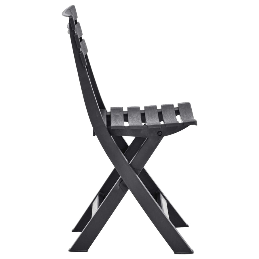 Folding Chairs 2 pcs Plastic Anthracite