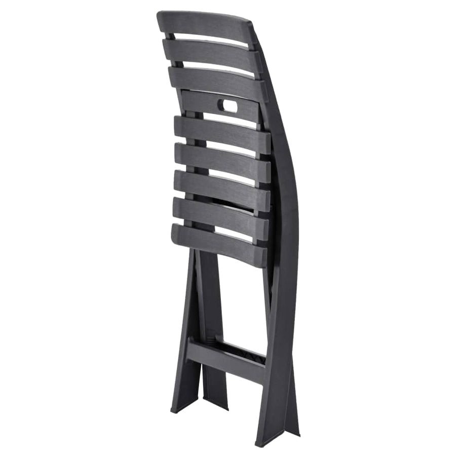 Folding Chairs 2 pcs Plastic Anthracite