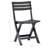 Folding Garden Chairs 2 pcs Plastic Anthracite - Extra Image