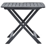Folding Garden Table Anthracite 79x72x70 cm Plastic - Front View