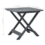 Folding Garden Table Anthracite 79x72x70 cm Plastic - Rear View