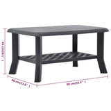 Coffee Table Anthracite 90x60x46 cm Plastic - Close-Up Angle