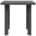 Garden Table Anthracite 80x75x72 cm Plastic