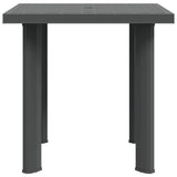 Garden Table Anthracite 80x75x72 cm Plastic - Rear View
