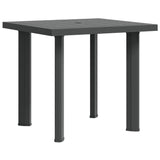 Garden Table Anthracite 80x75x72 cm Plastic - Close-Up Angle