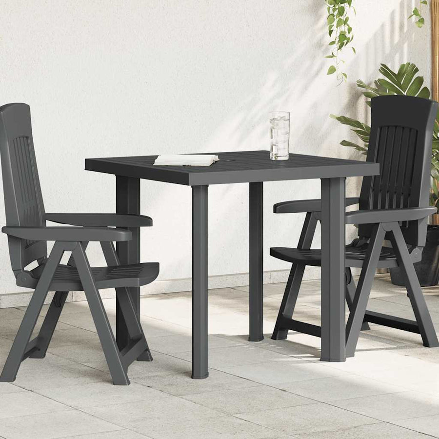 Garden Table Anthracite 80x75x72 cm Plastic