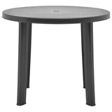 Garden Table Anthracite 89 cm Plastic - Front View