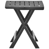 Folding Garden Table Anthracite 45x43x50 cm Plastic - Side View