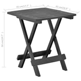 Folding Garden Table Anthracite 45x43x50 cm Plastic - Close-Up Angle
