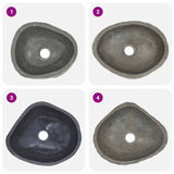 Basin River Stone Oval (29-38)x(24-31) cm - Top-Down View