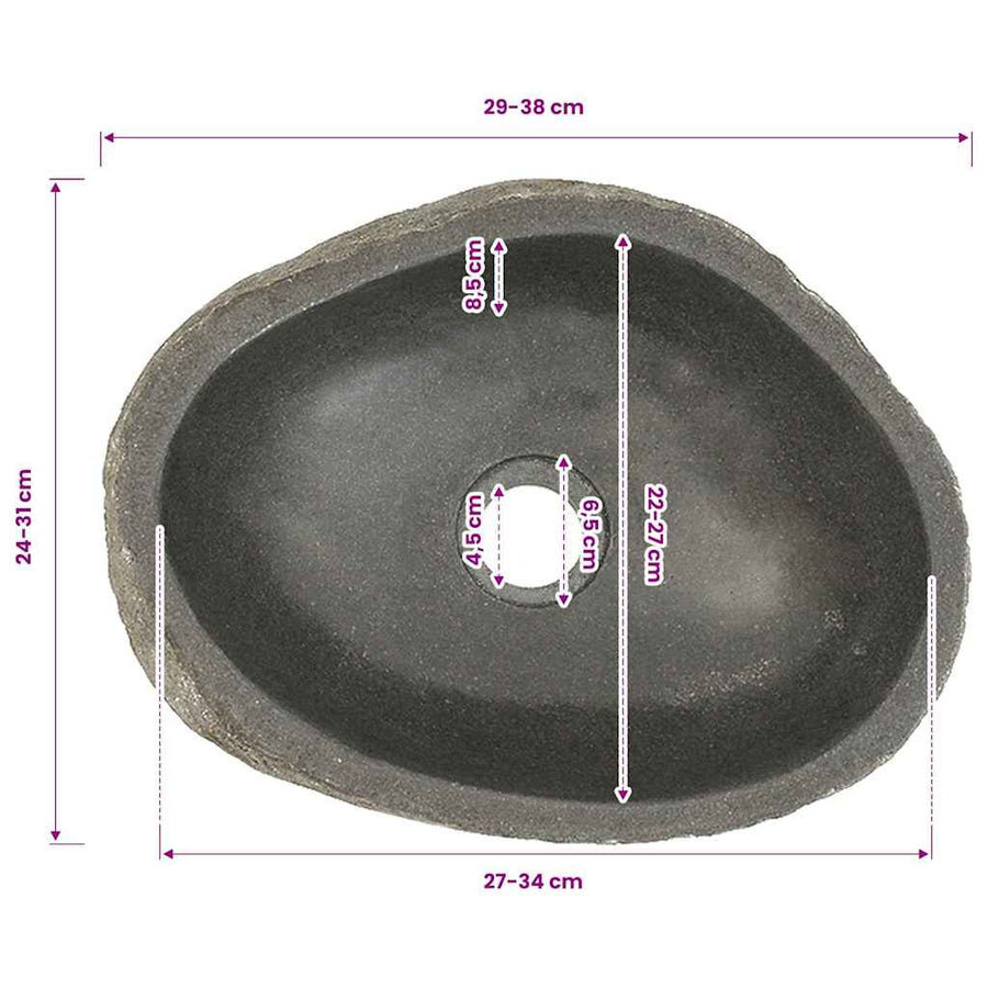 Basin River Stone Oval (29-38)x(24-31) cm