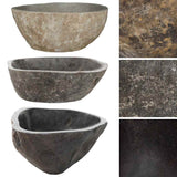 Basin River Stone Oval (36-46)x(29-36) cm - Top-Down View