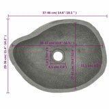 Basin River Stone Oval (36-46)x(29-36) cm - Close-Up Angle
