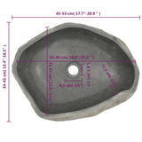 Basin River Stone Oval (45-53)x(34-41) cm - Close-Up Angle