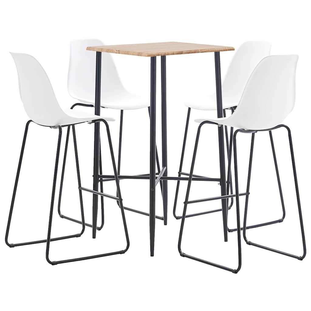 5 Piece Bar Set Plastic White