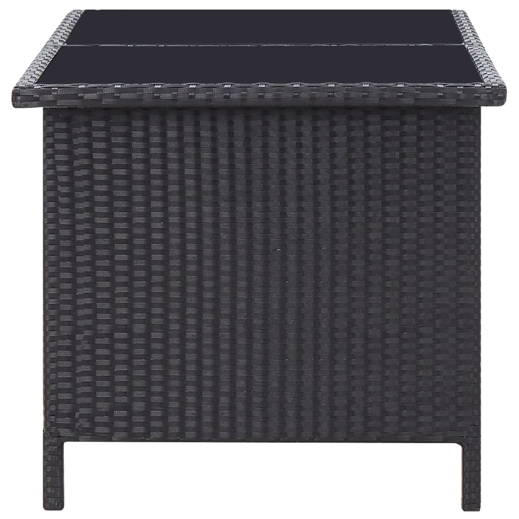 6 Piece Garden Lounge Set with Cushions Poly Rattan Black