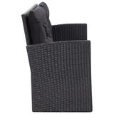 6 Piece Garden Lounge Set with Cushions Poly Rattan Black