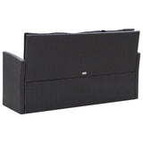6 Piece Garden Lounge Set with Cushions Poly Rattan Black