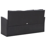 6 Piece Garden Lounge Set with Cushions Poly Rattan Black - 45-Degree Angle