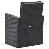 6 Piece Garden Lounge Set with Cushions Poly Rattan Black