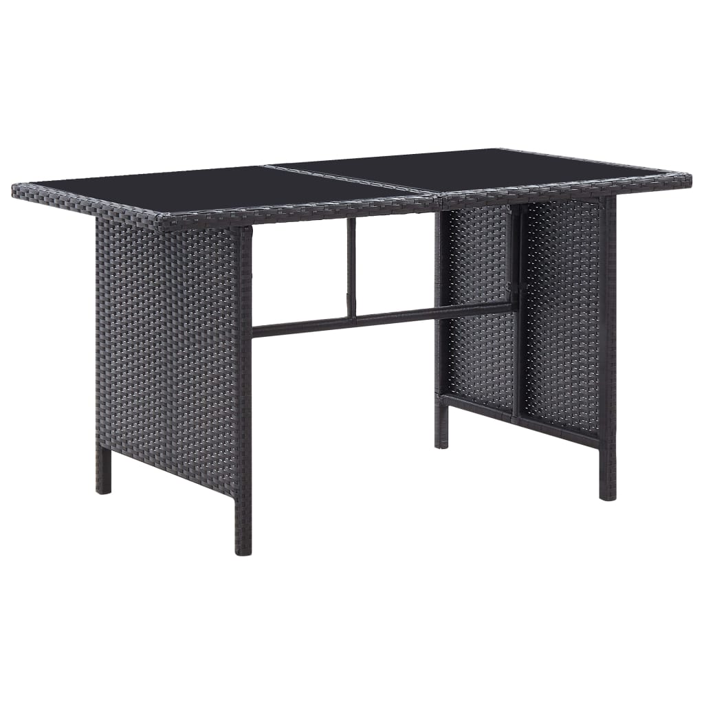 6 Piece Garden Lounge Set with Cushions Poly Rattan Black