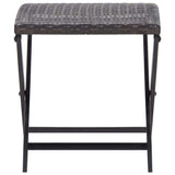 Folding Stool Poly Rattan Brown