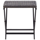 Folding Stool Poly Rattan Brown - Front View