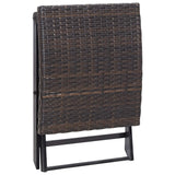 Folding Stool Poly Rattan Brown - Top-Down View
