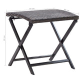 Folding Stool Poly Rattan Brown - Rear View