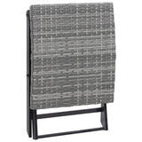 Folding Stool Poly Rattan Grey - Top-Down View