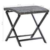 Folding Stool Poly Rattan Grey - Rear View
